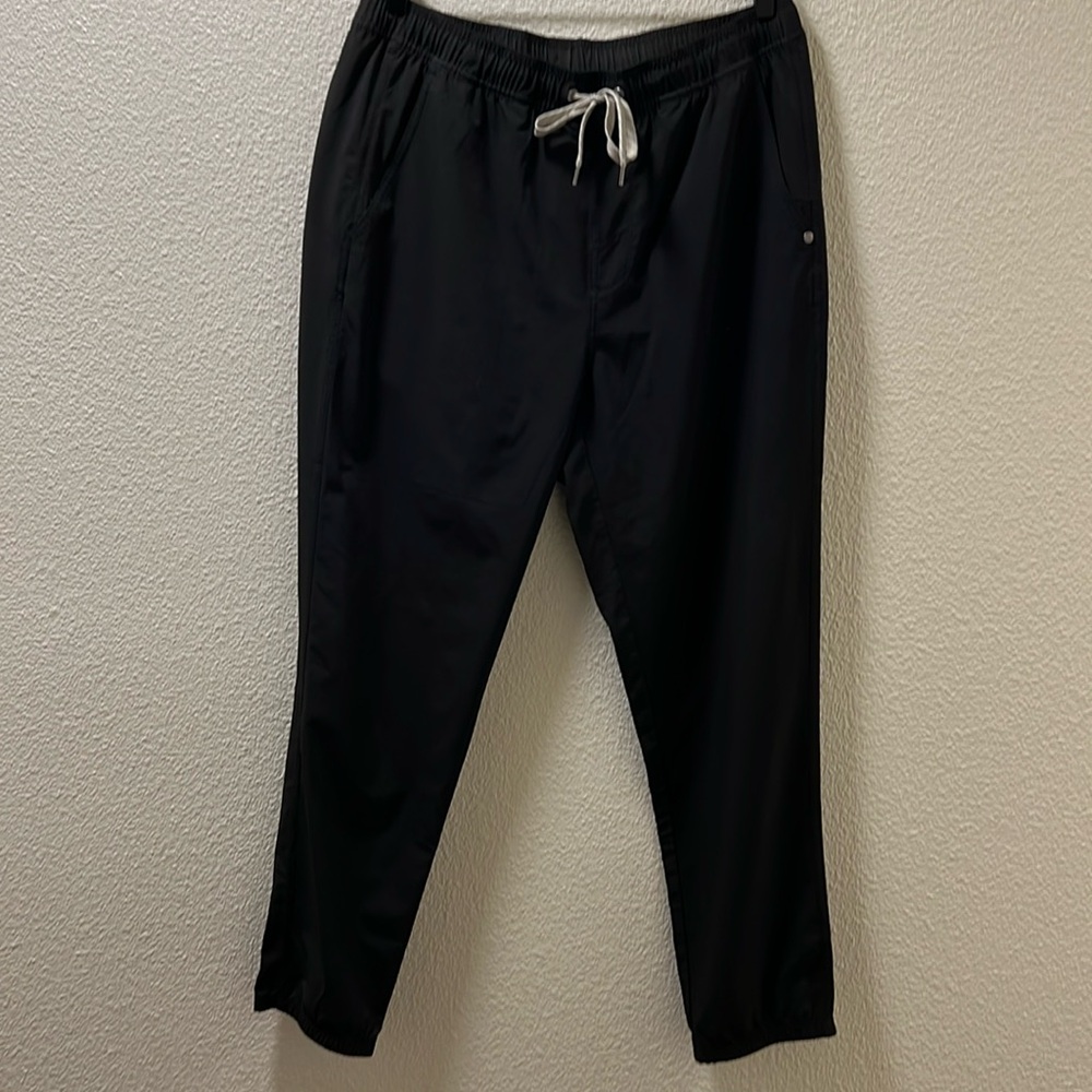 Vuori Black Joggers with White Drawstring
